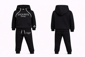 Exquisite Apparel Kids Black Jogger Sets (Hooded)