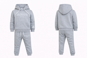 Exquisite Apparel Kids Grey Jogger Sets (Hooded)