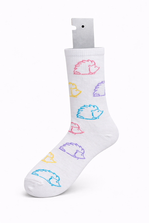 Exquisite Apparel White Socks (soft colors print)